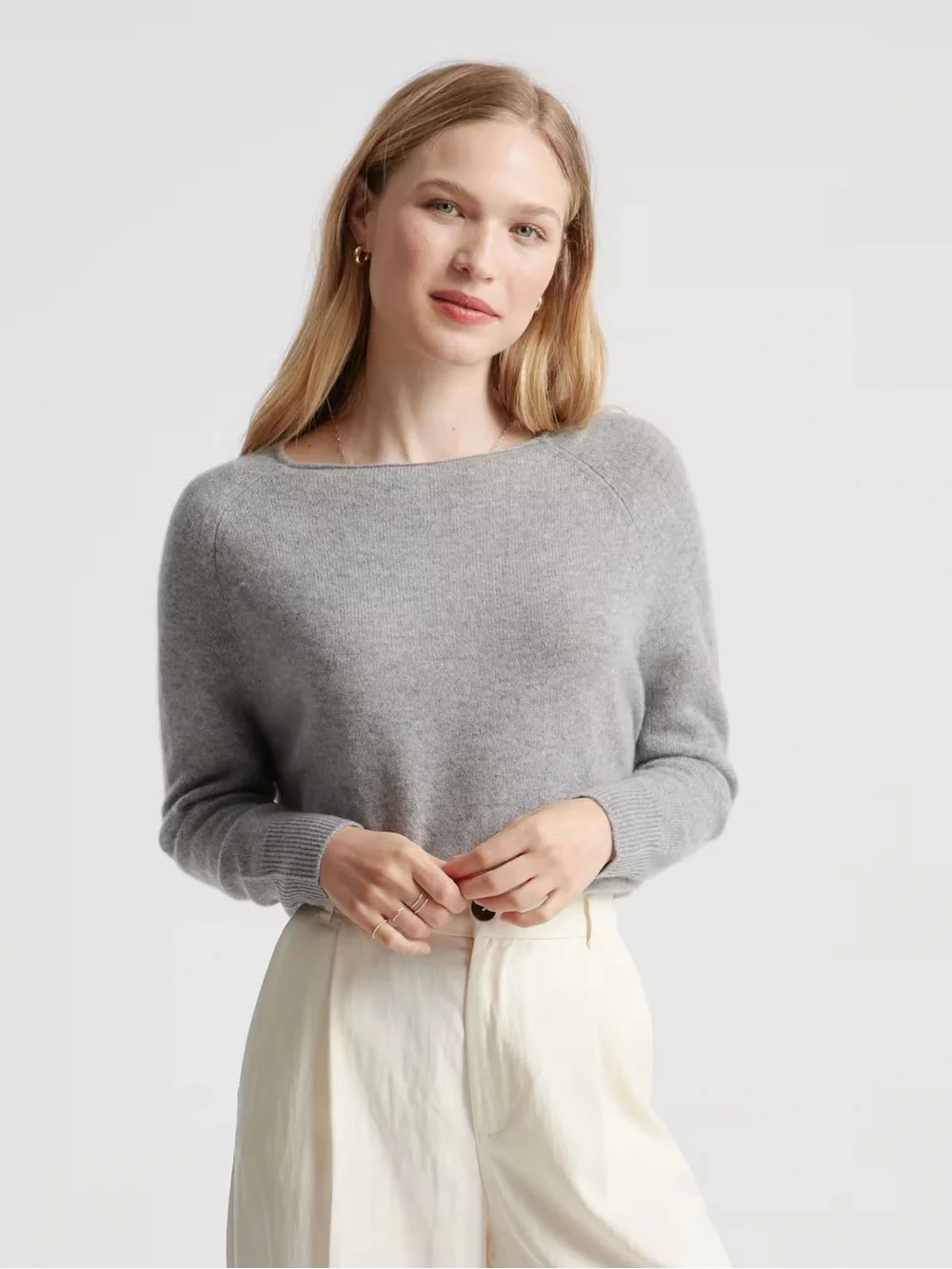 Quince Mongolian Cashmere Boatneck Sweater Dark Grey XS